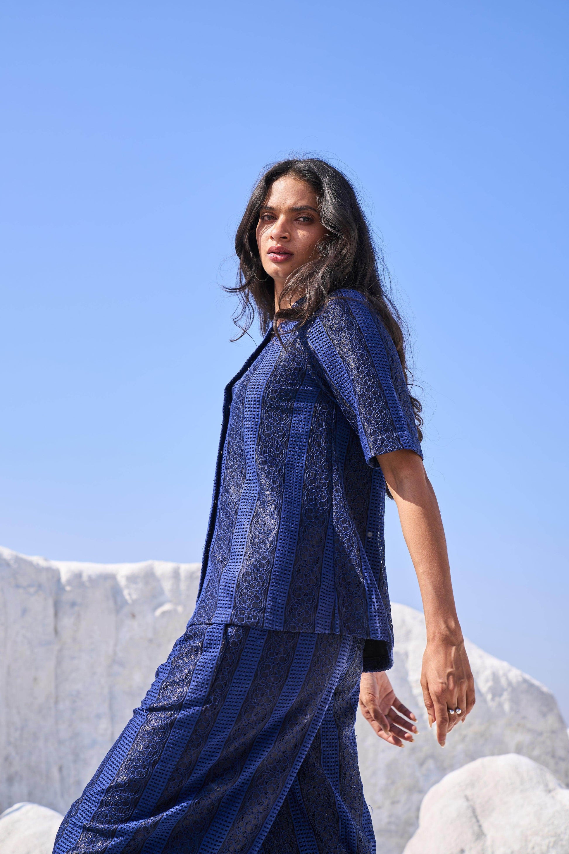 BLUE LACE SHIRT - dash and dot