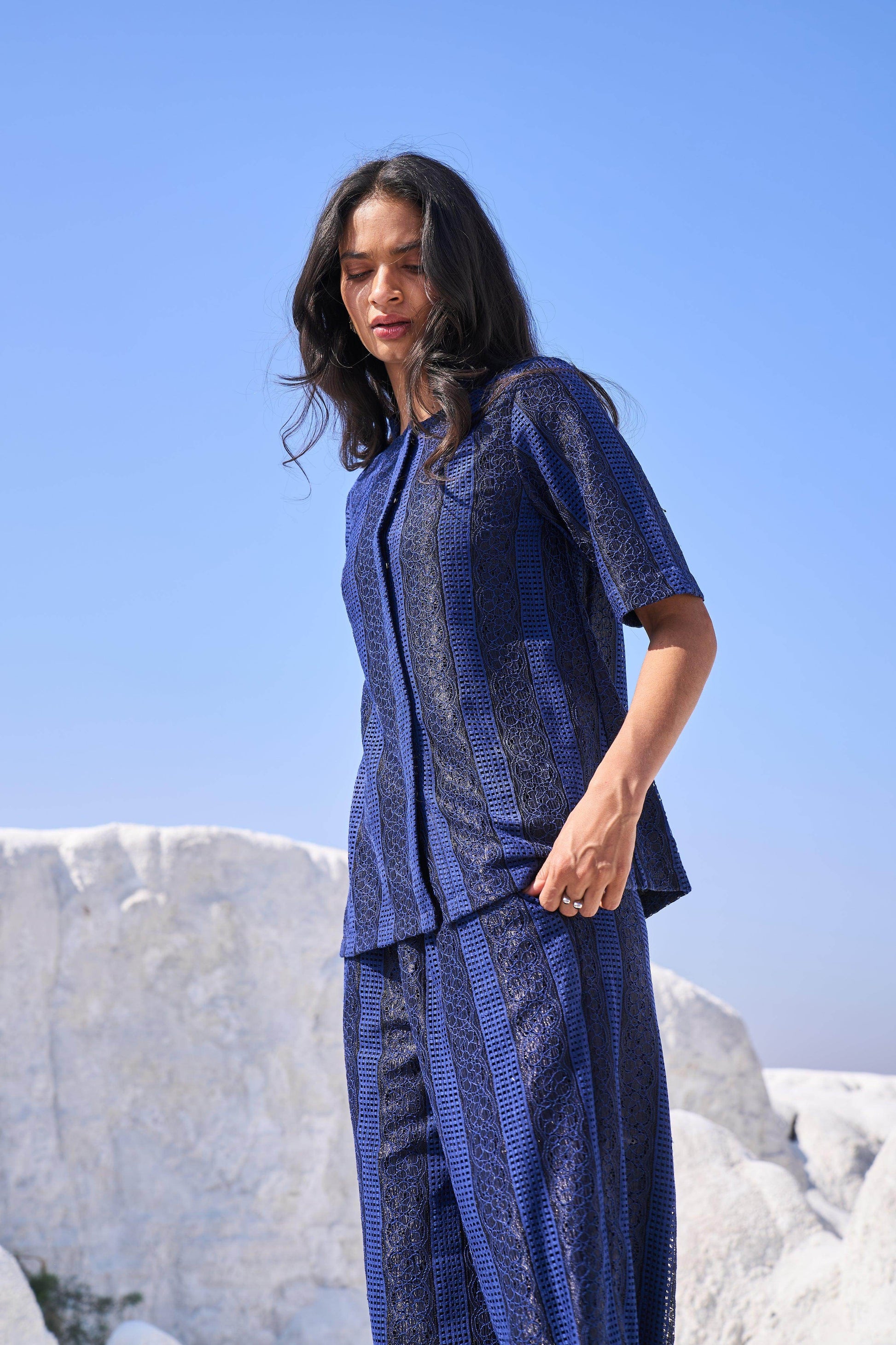 BLUE LACE SHIRT - dash and dot