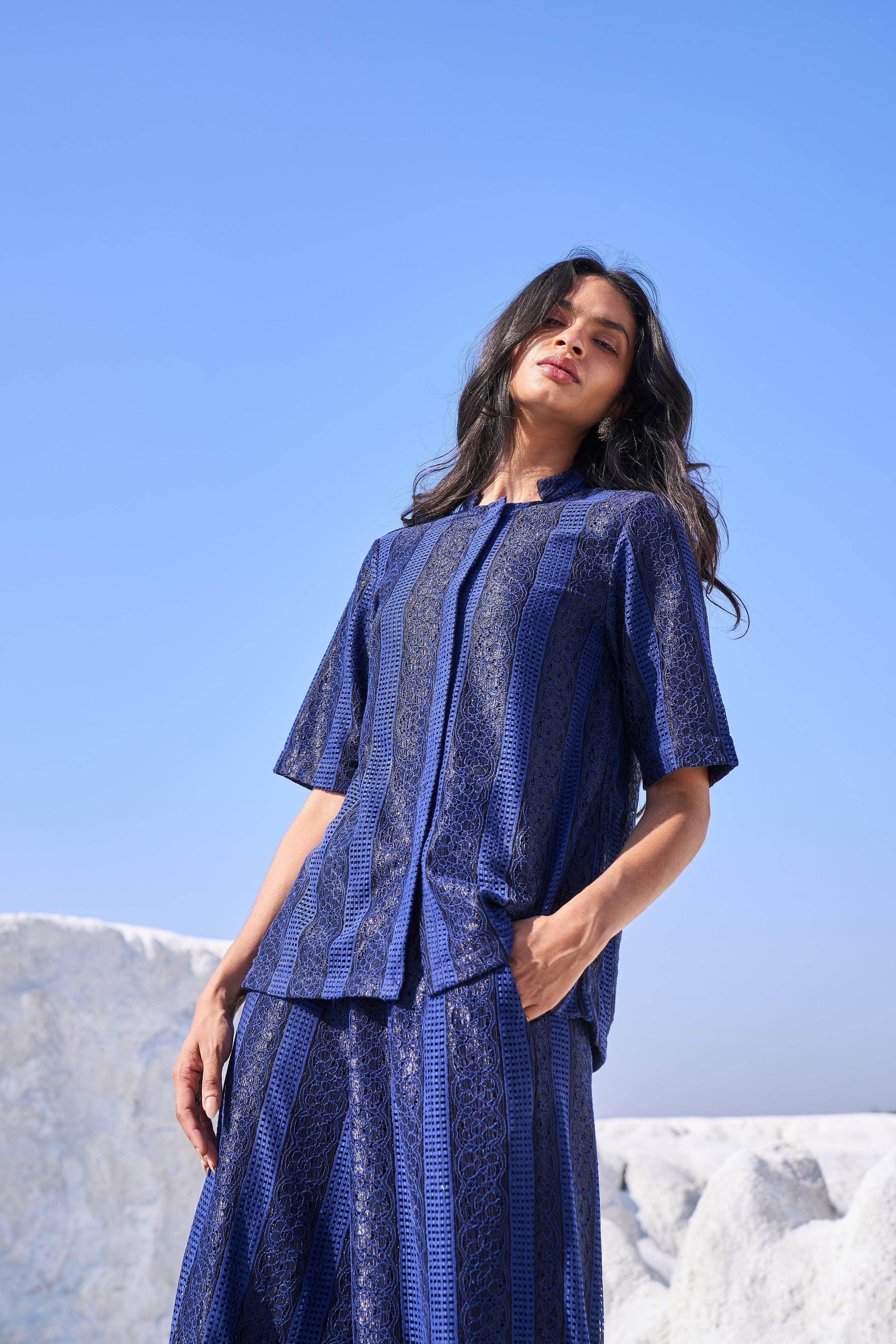 BLUE LACE SHIRT - dash and dot