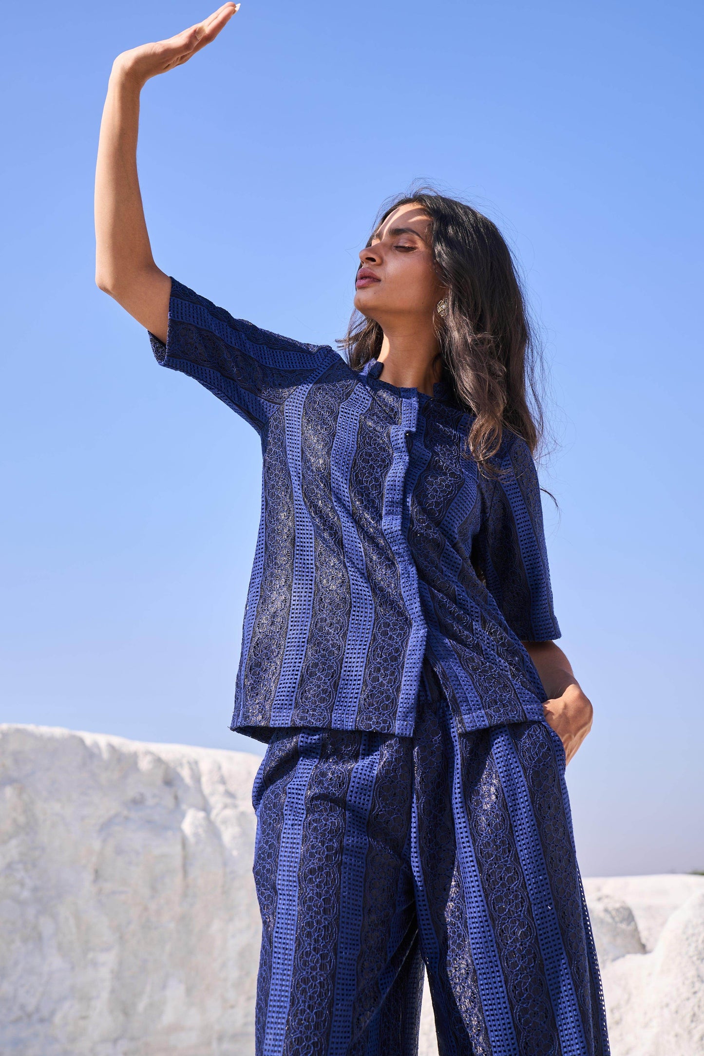 BLUE LACE SHIRT - dash and dot