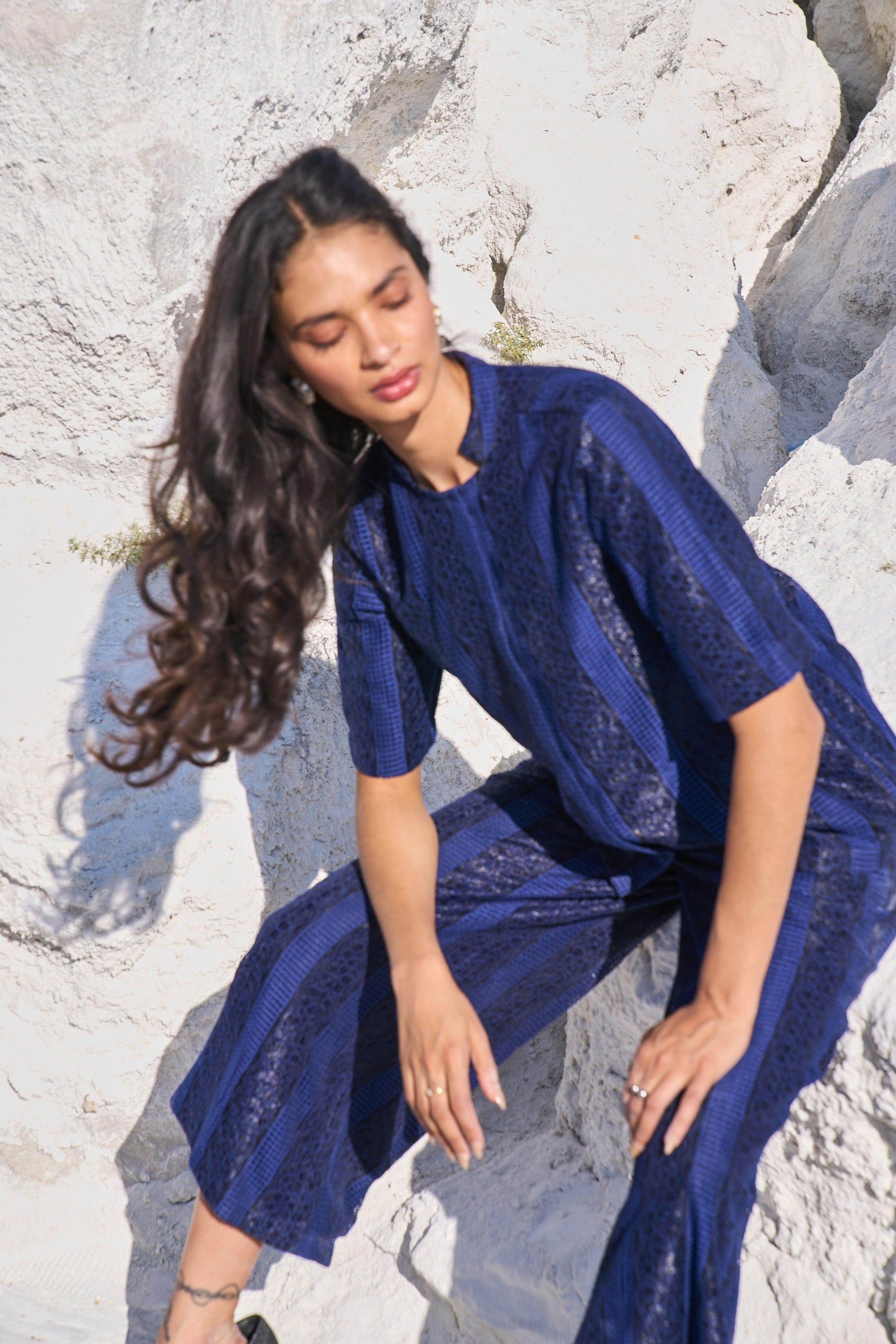 BLUE LACE SHIRT - dash and dot