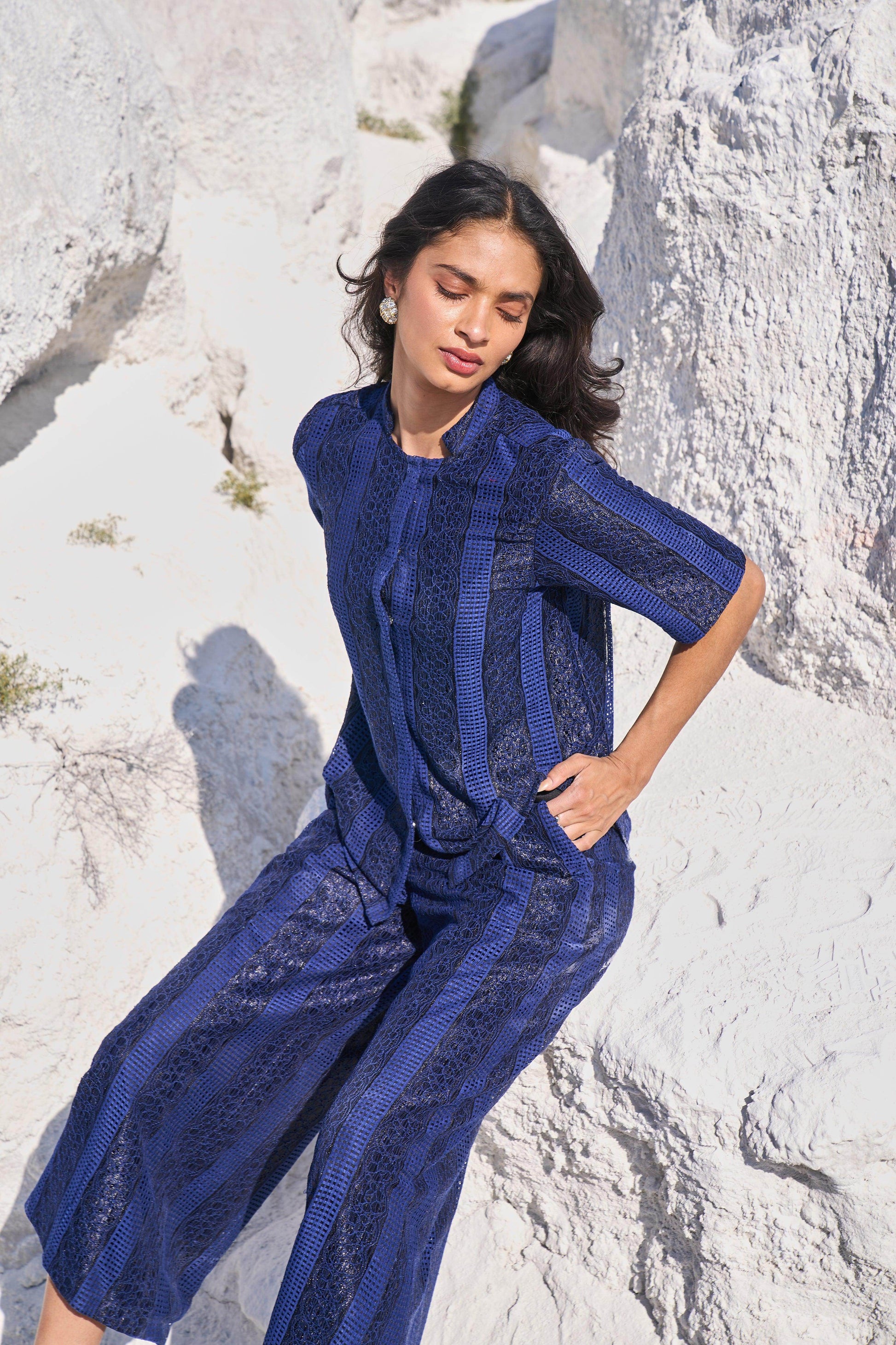 BLUE LACE SHIRT - dash and dot