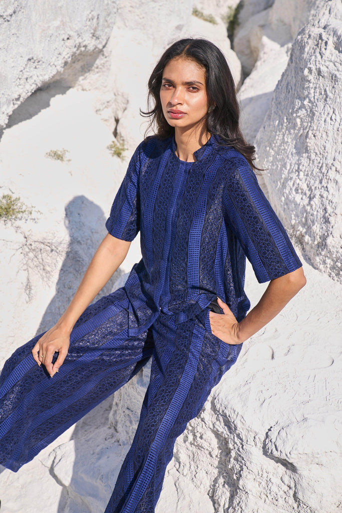 BLUE LACE SHIRT - dash and dot dash and dot