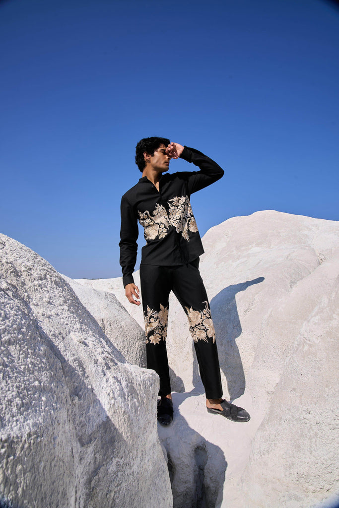 PLACEMENT EMBROIDERED FULL SLEEVE SET - dash and dot dash and dot