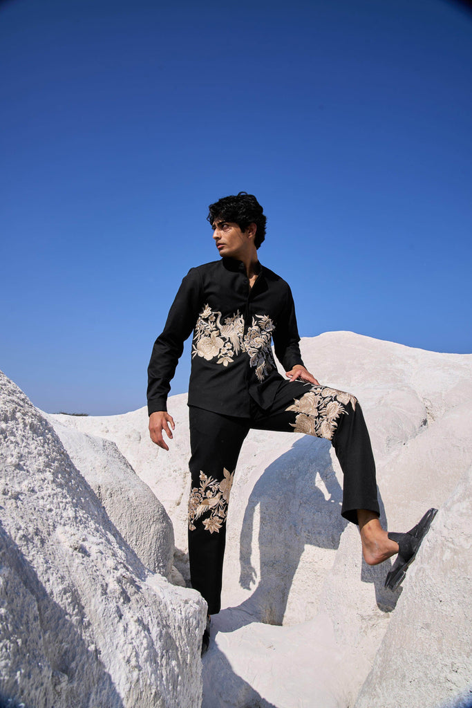 PLACEMENT EMBROIDERED FULL SLEEVE SHIRT - dash and dot dash and dot