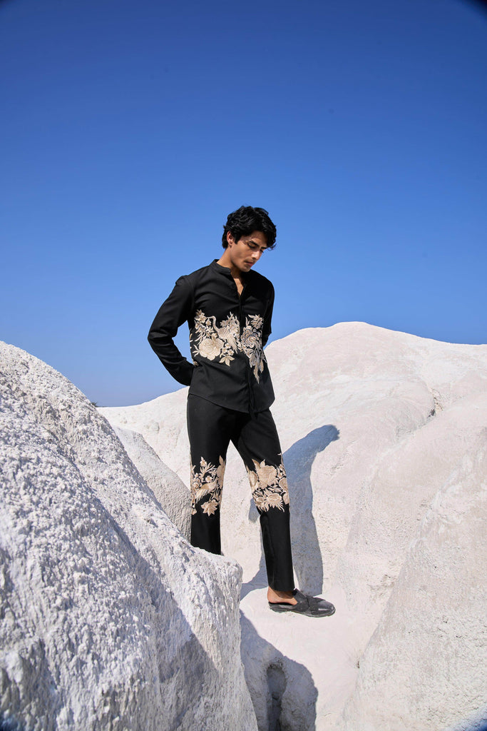 PLACEMENT EMBROIDERED FULL SLEEVE SHIRT - dash and dot dash and dot