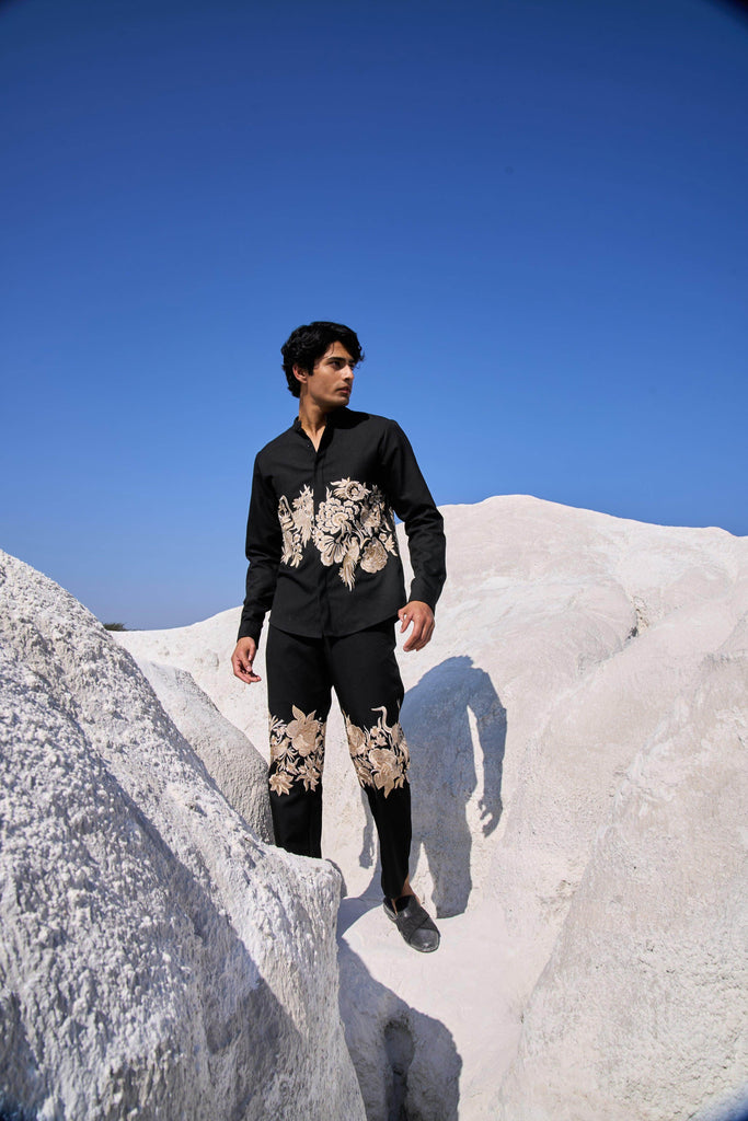 PLACEMENT EMBROIDERED FULL SLEEVE SHIRT - dash and dot dash and dot