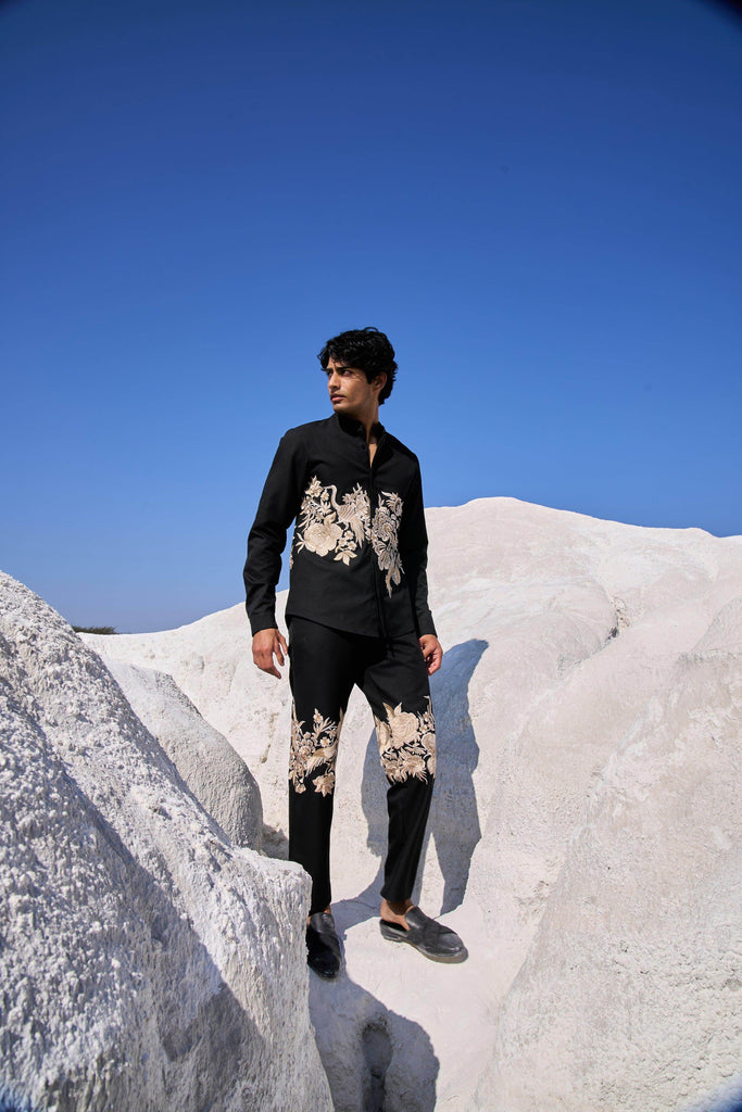 PLACEMENT EMBROIDERED FULL SLEEVE SHIRT - dash and dot dash and dot