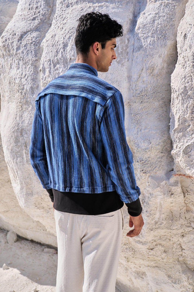 KNIT STRIPE BOMBER JACKET - dash and dot dash and dot