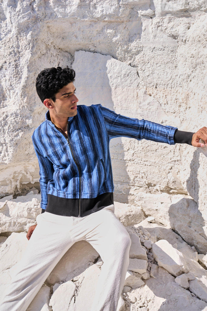 KNIT STRIPE BOMBER JACKET - dash and dot dash and dot