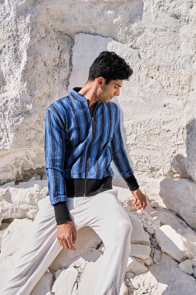 KNIT STRIPE BOMBER JACKET - dash and dot dash and dot