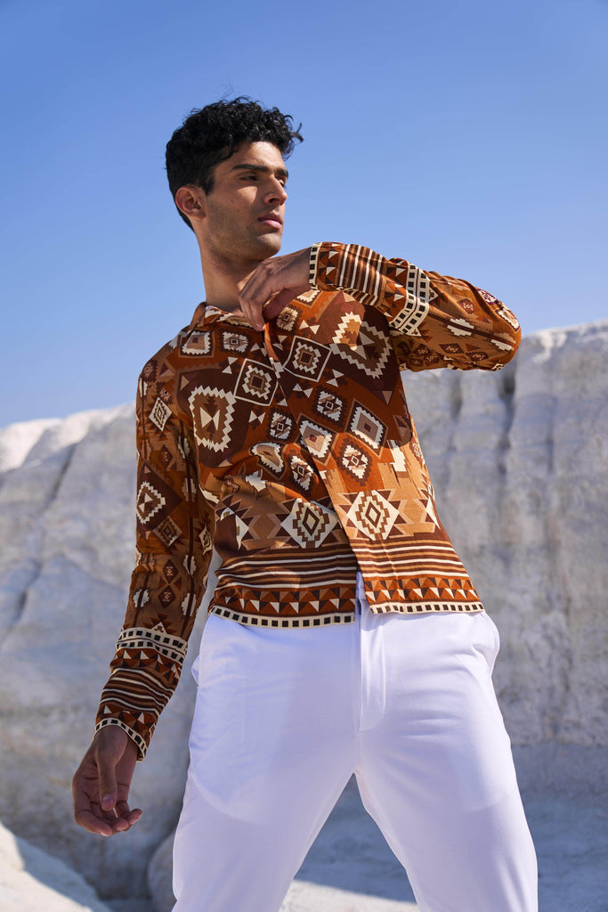 AZTEC PRINT SHIRT - dash and dot dash and dot