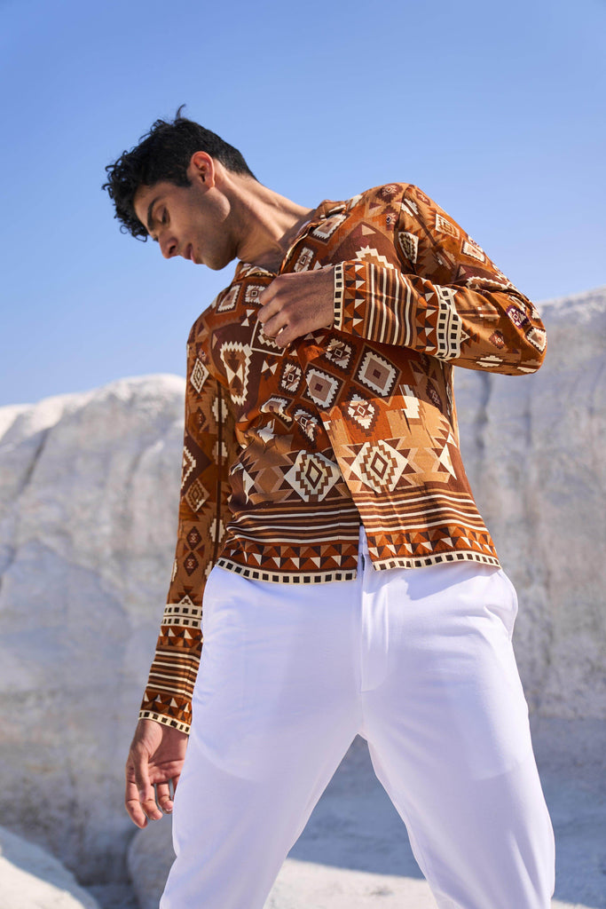 AZTEC PRINT SHIRT - dash and dot dash and dot