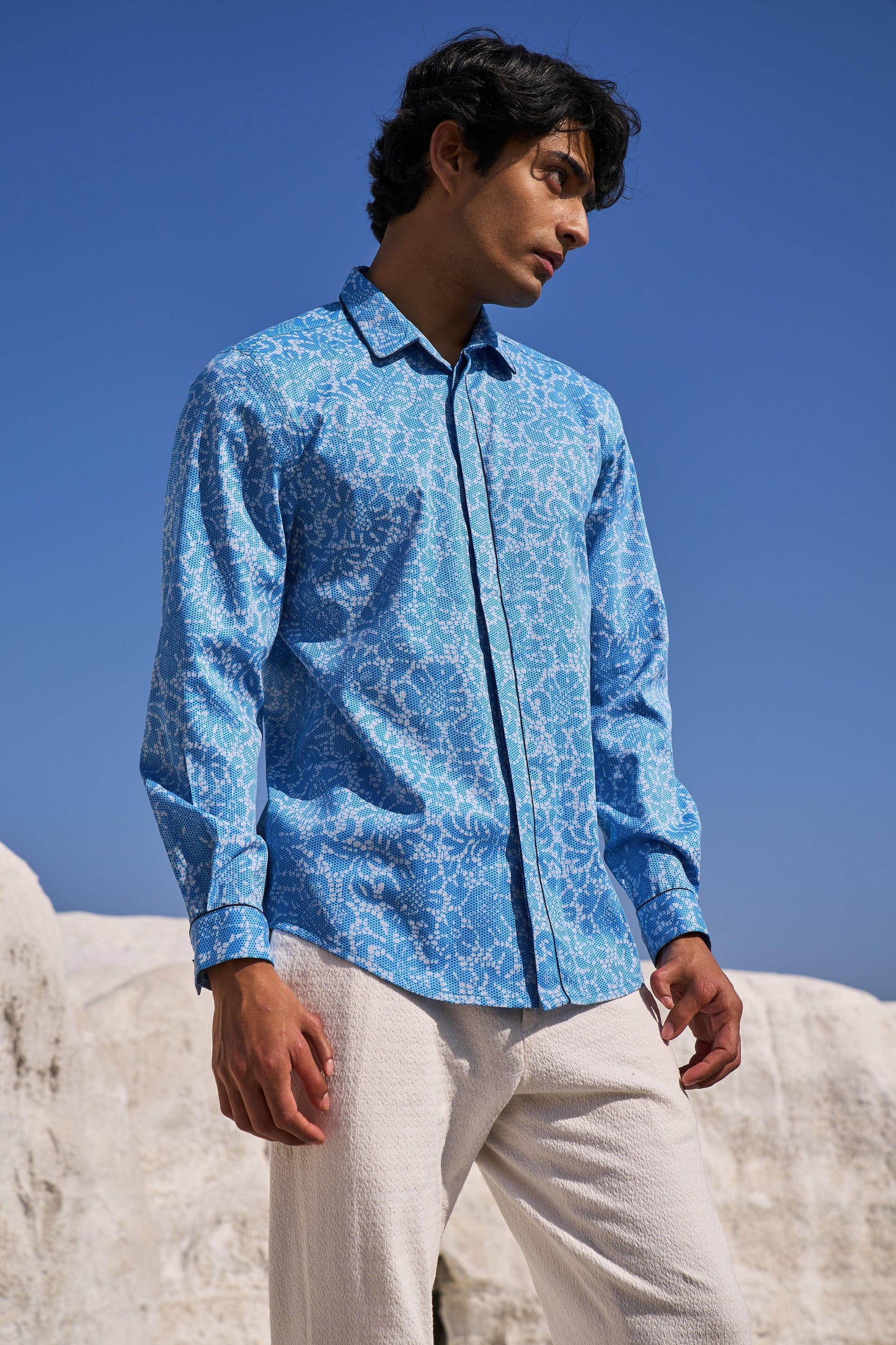LACE PRINT SHIRT - dash and dot