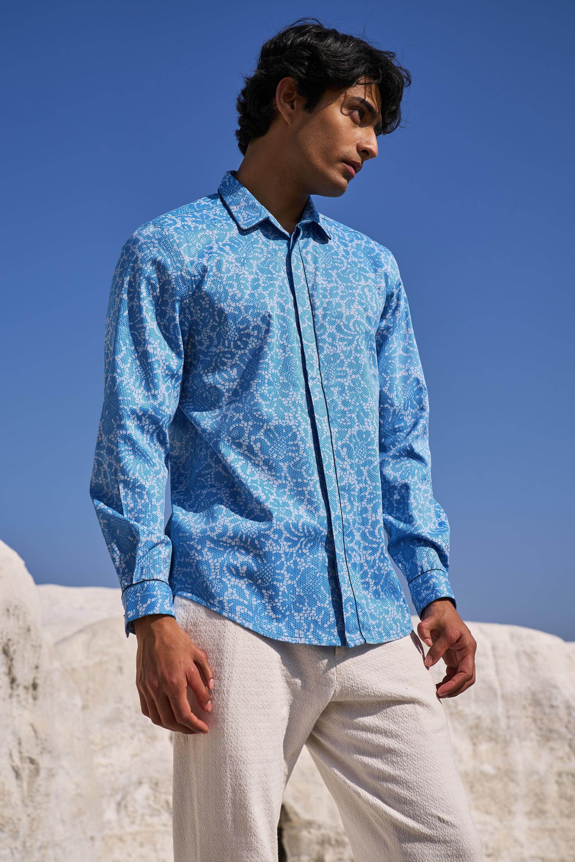 LACE PRINT SHIRT - dash and dot