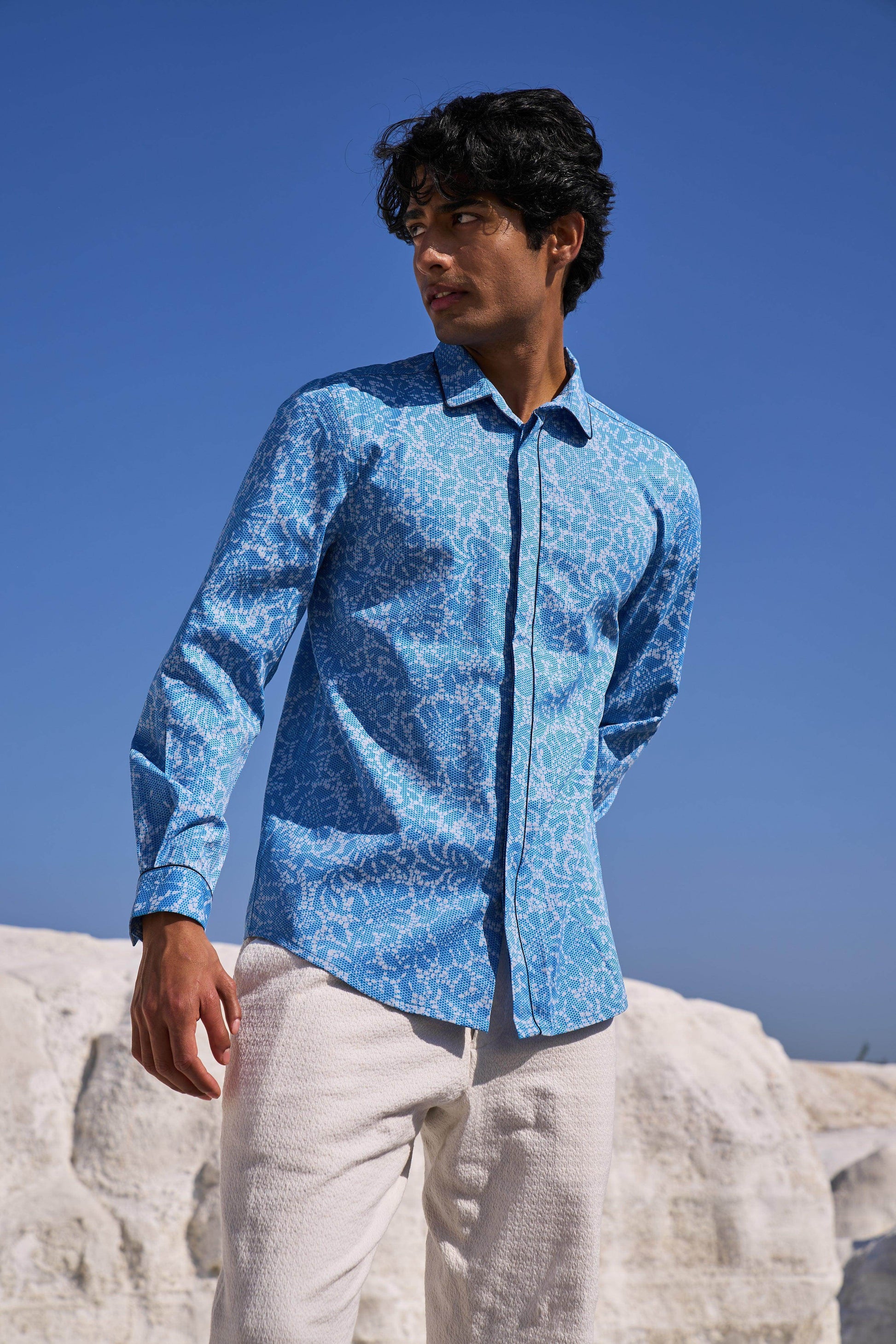 LACE PRINT SHIRT - dash and dot