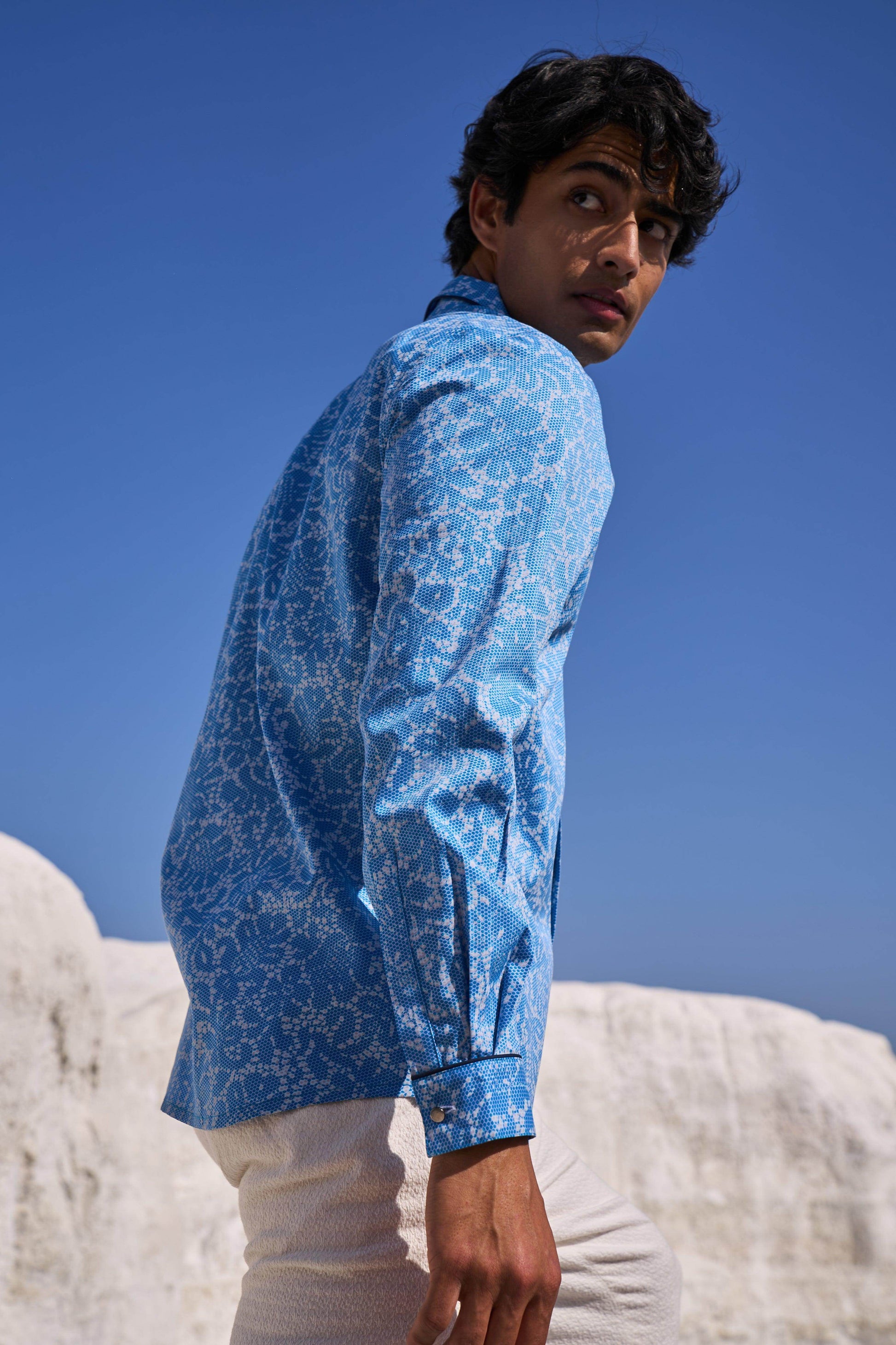 LACE PRINT SHIRT - dash and dot