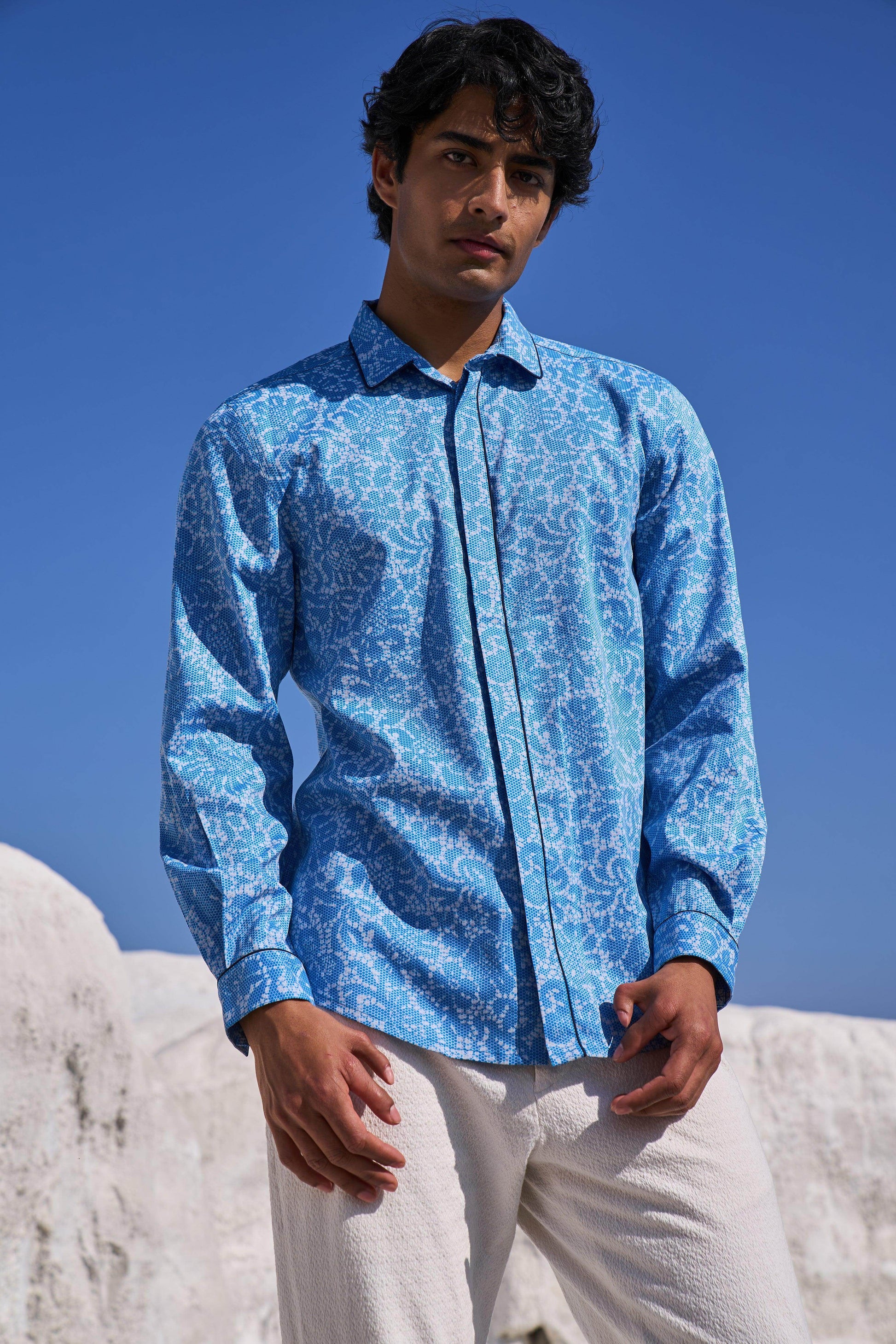 LACE PRINT SHIRT - dash and dot