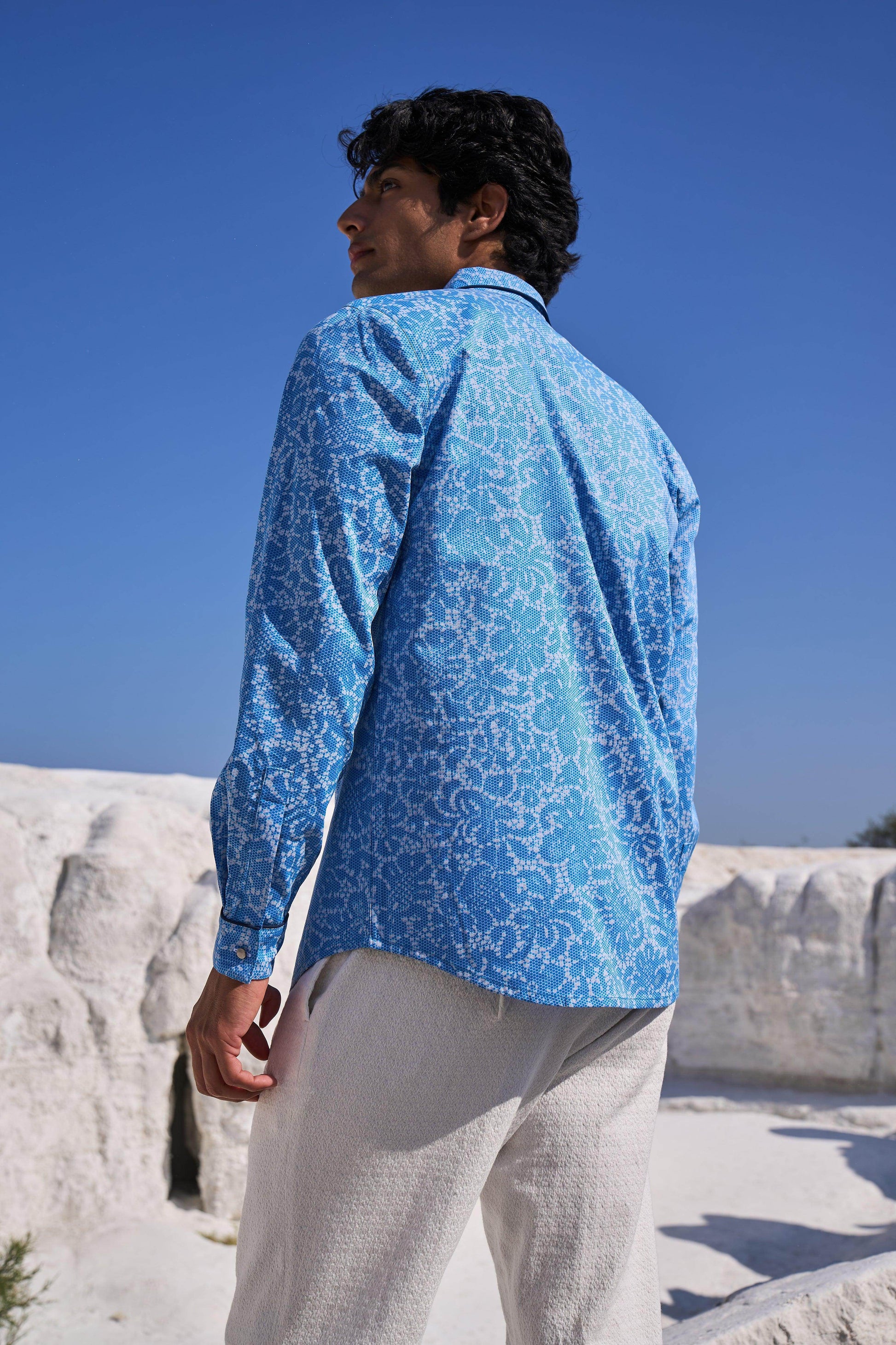 LACE PRINT SHIRT - dash and dot