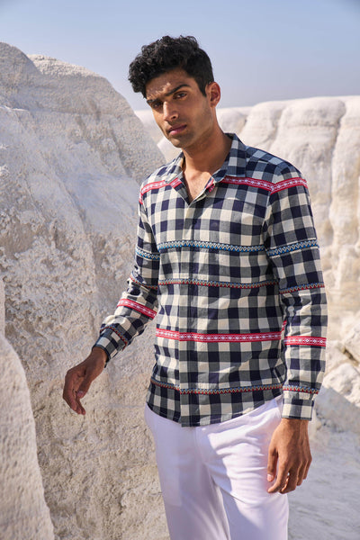 TAPE CHECK SHIRT - dash and dot