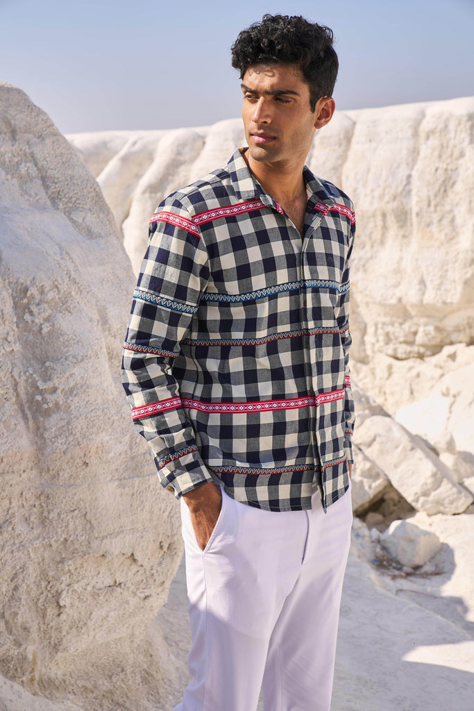 TAPE CHECK SHIRT - dash and dot dash and dot