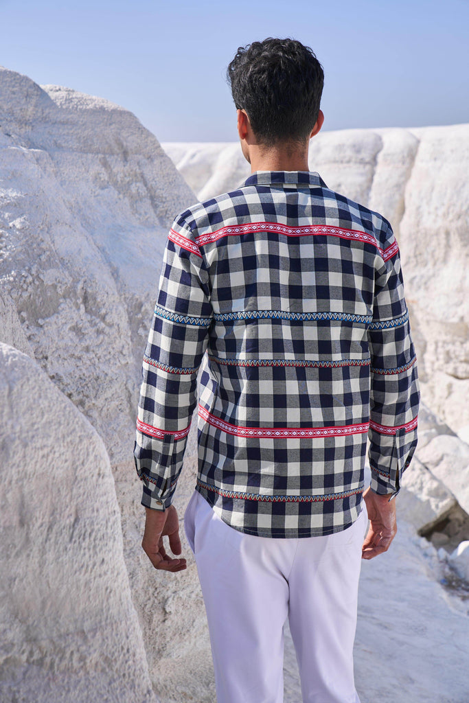 TAPE CHECK SHIRT - dash and dot dash and dot