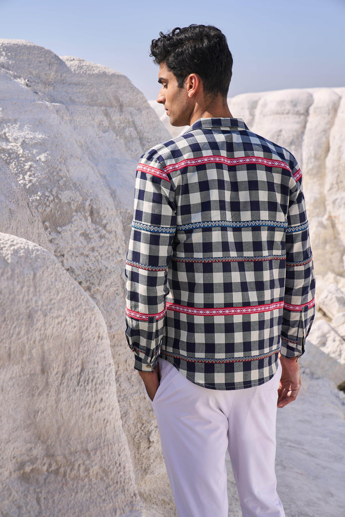 TAPE CHECK SHIRT - dash and dot dash and dot