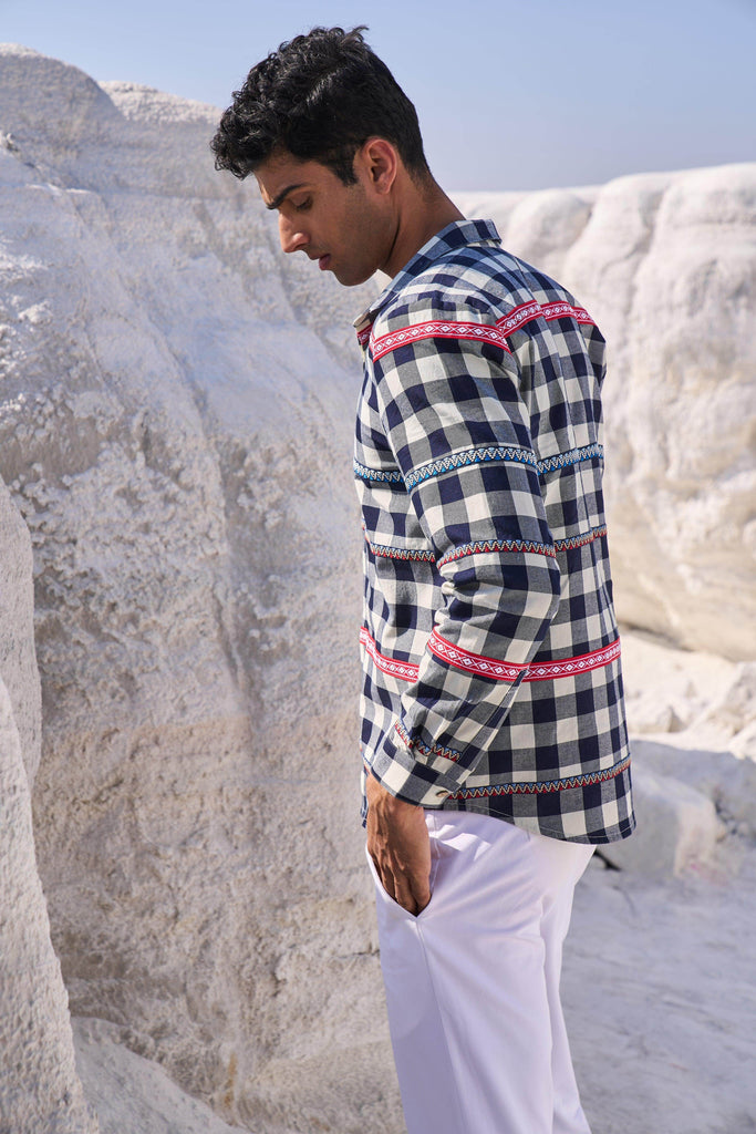 TAPE CHECK SHIRT - dash and dot dash and dot