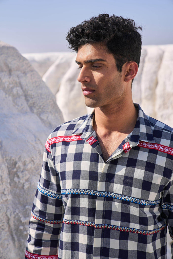 TAPE CHECK SHIRT - dash and dot dash and dot