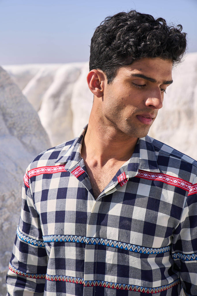 TAPE CHECK SHIRT - dash and dot dash and dot