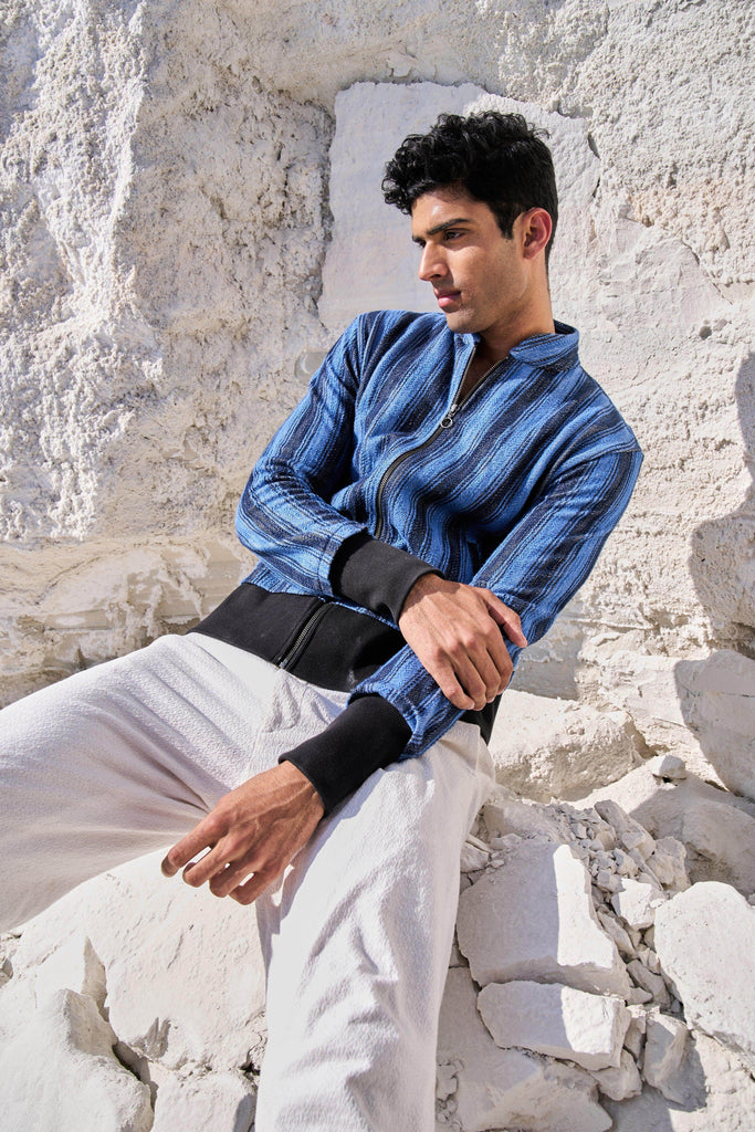 KNIT STRIPE BOMBER JACKET - dash and dot dash and dot