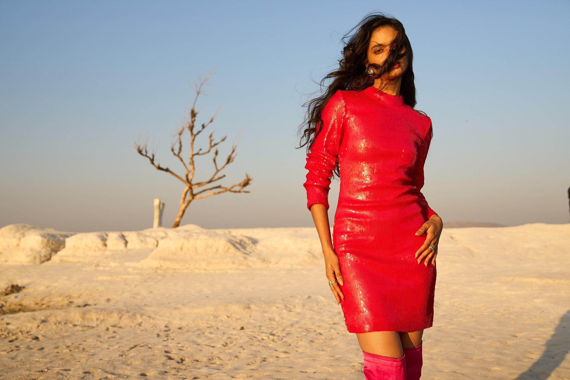 RED SEQUIN DRESS - dash and dot