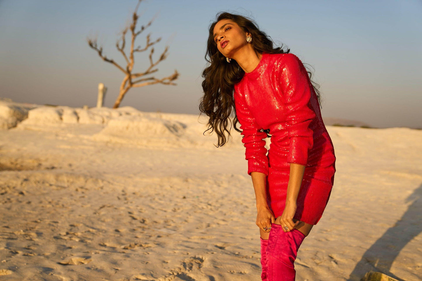 RED SEQUIN DRESS - dash and dot