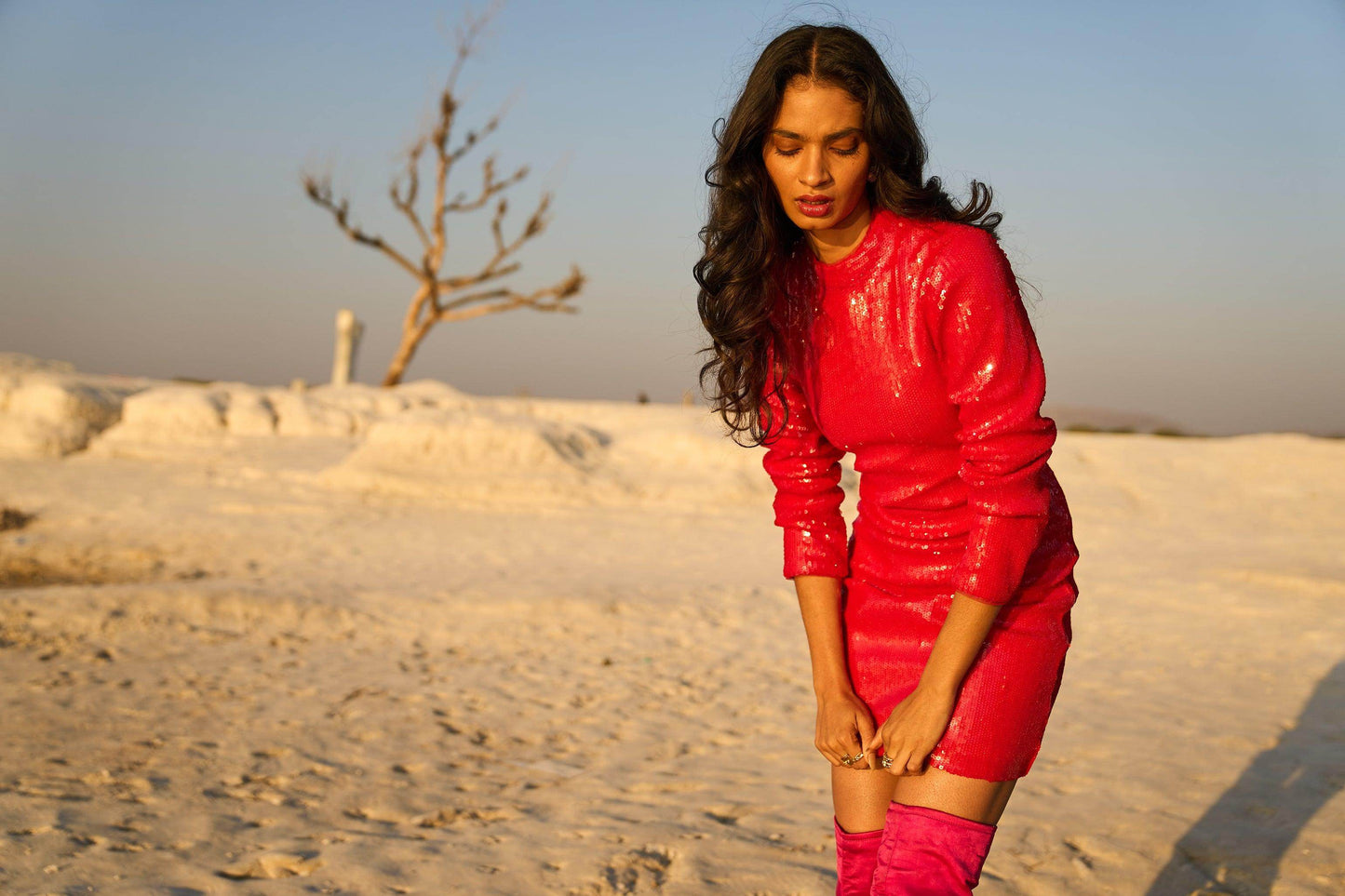 RED SEQUIN DRESS - dash and dot