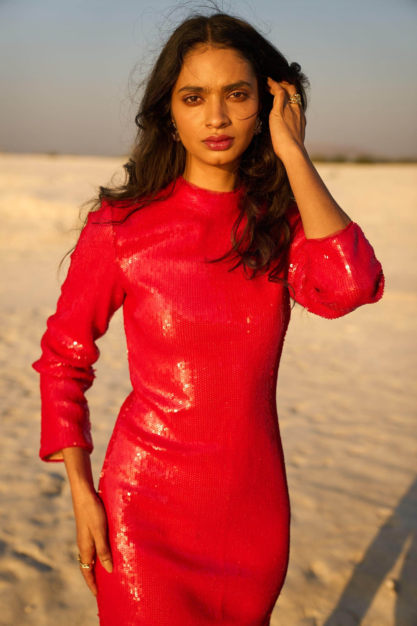 RED SEQUIN DRESS - dash and dot