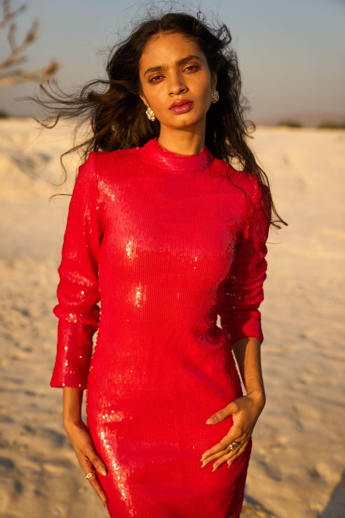 RED SEQUIN DRESS - dash and dot