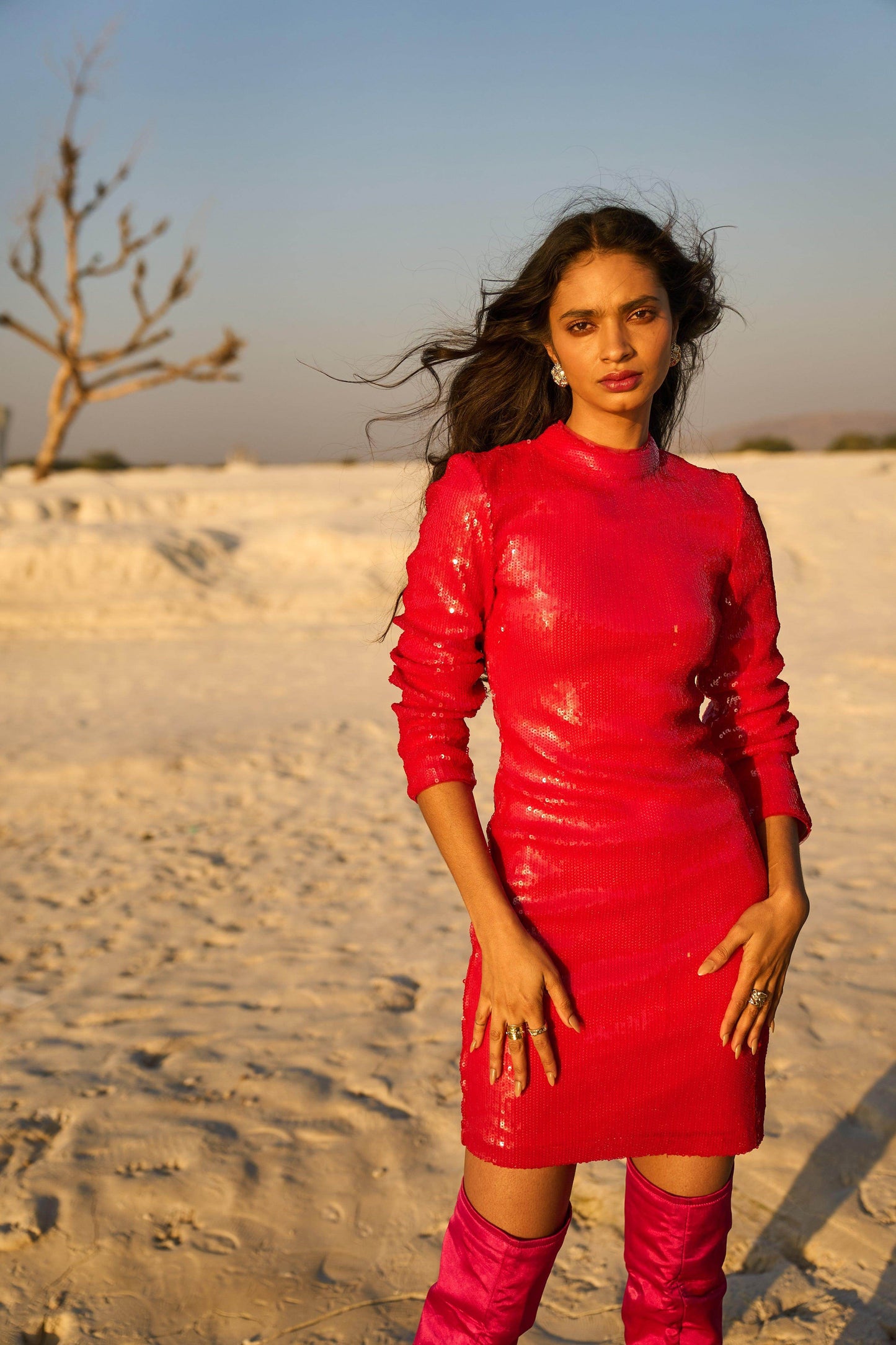 RED SEQUIN DRESS - dash and dot