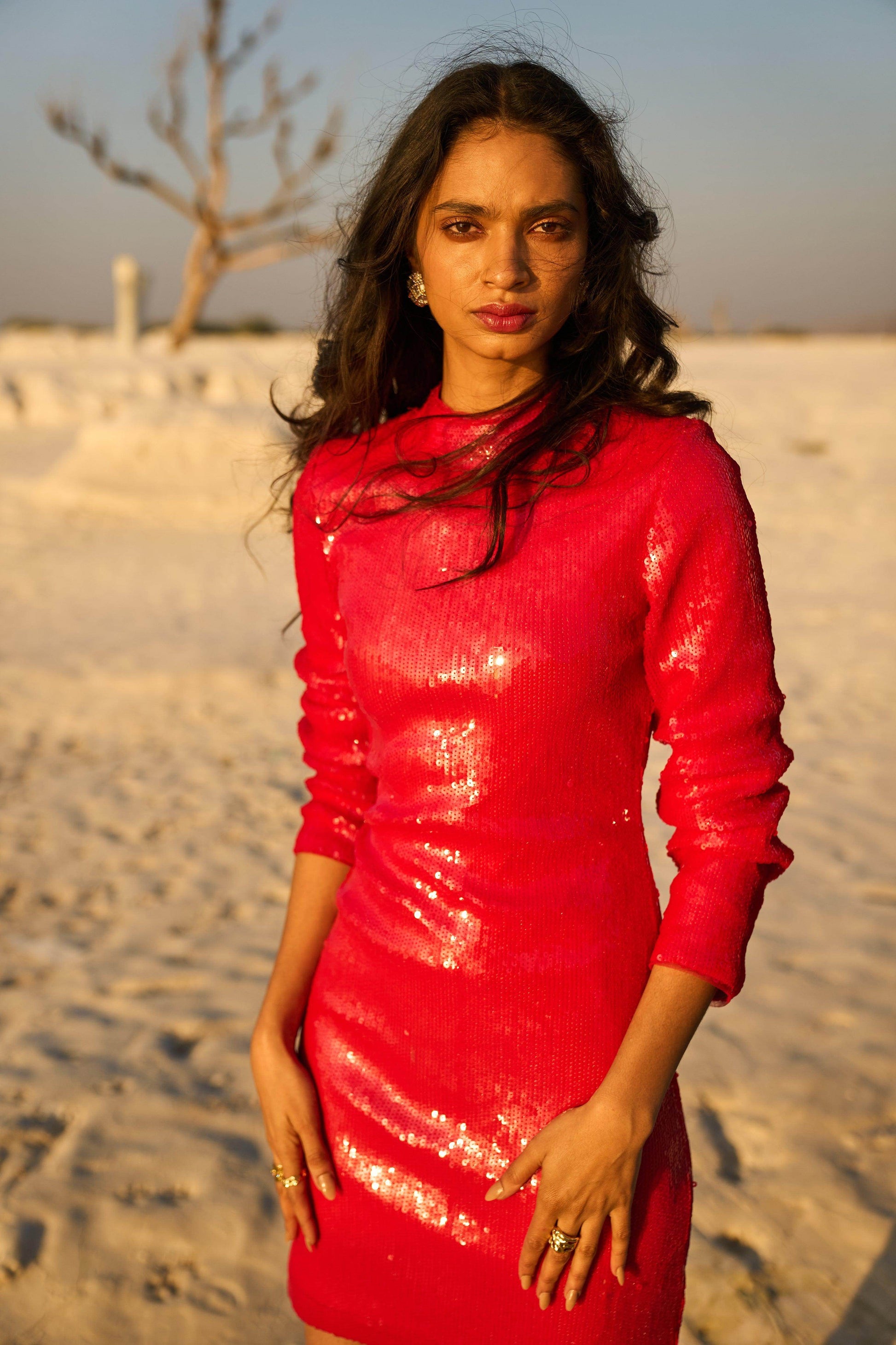 RED SEQUIN DRESS - dash and dot