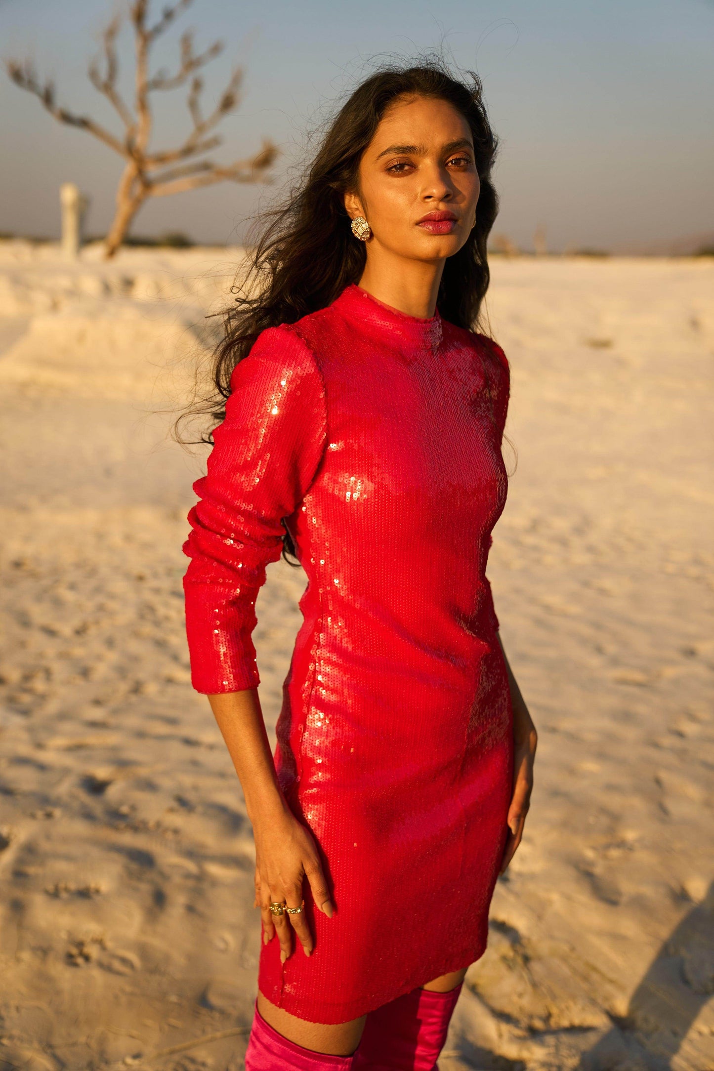 RED SEQUIN DRESS - dash and dot