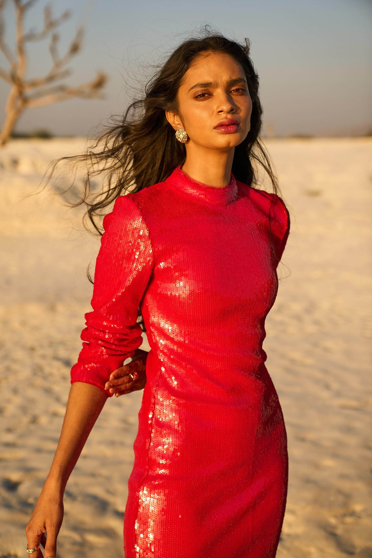 RED SEQUIN DRESS - dash and dot