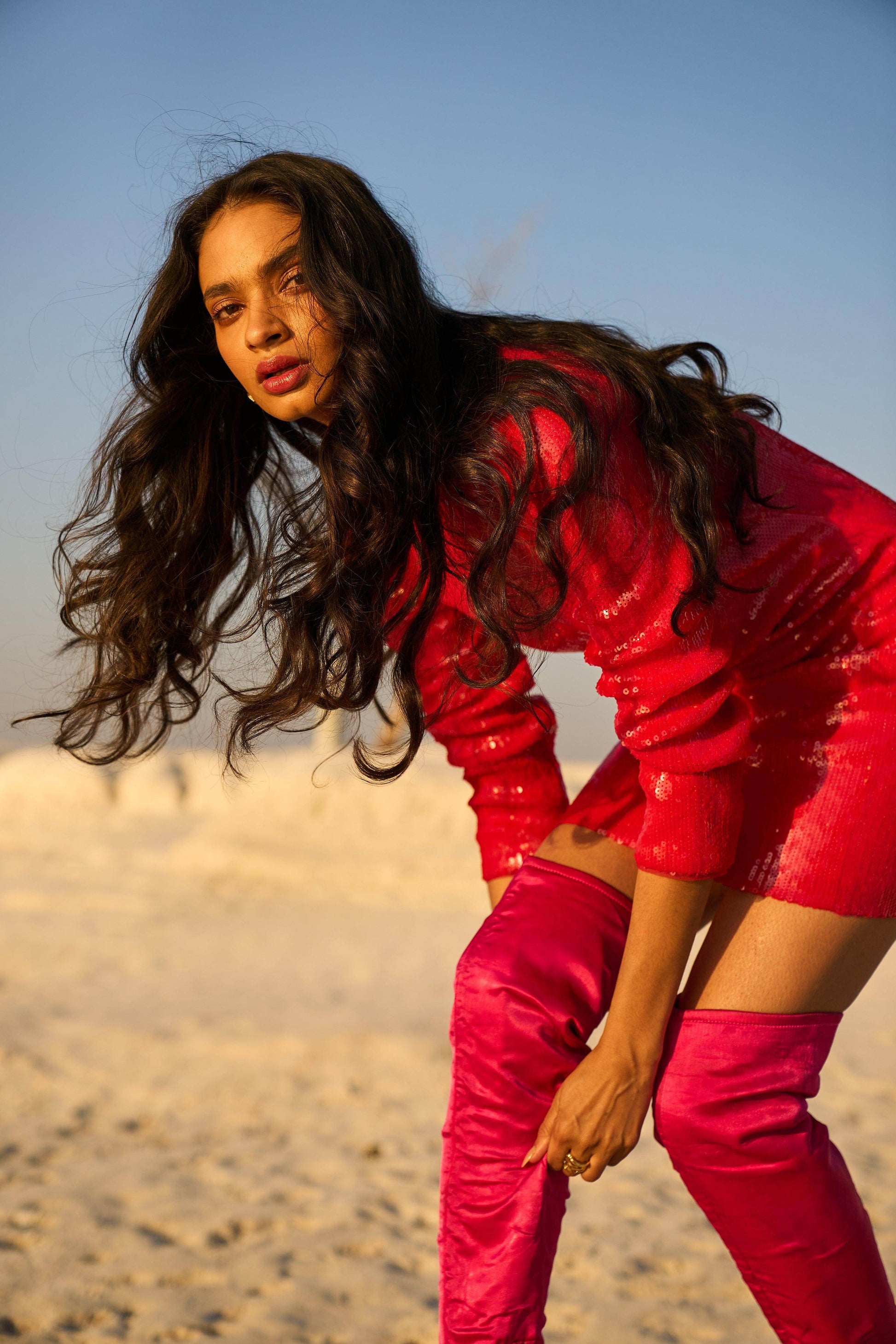 RED SEQUIN DRESS - dash and dot