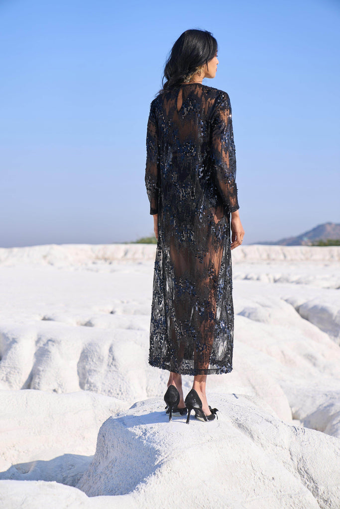 SHEER SEQUIN DRESS - dash and dot dash and dot