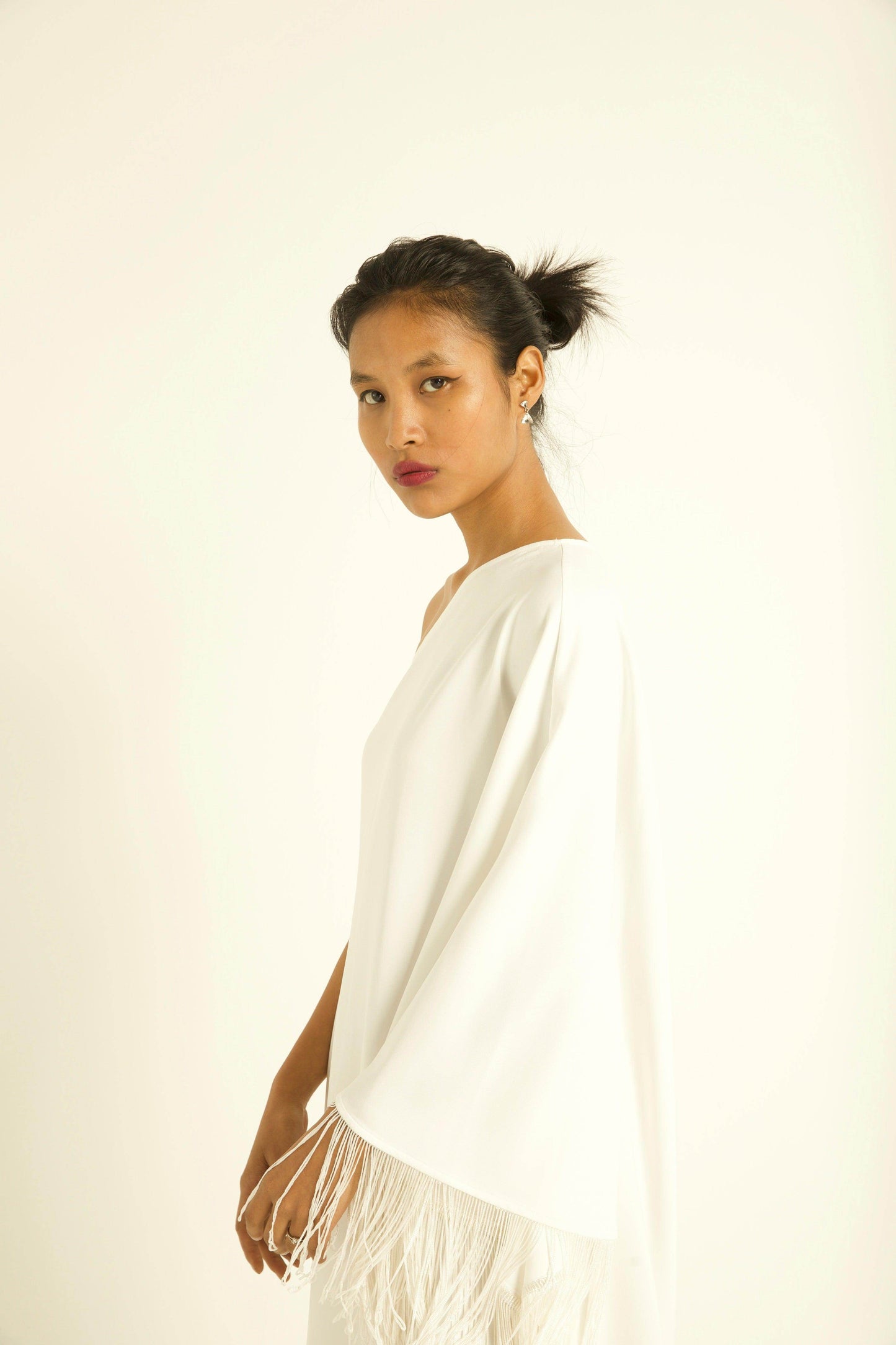 ONE SHOULDER FRINGE DRESS - dash and dot