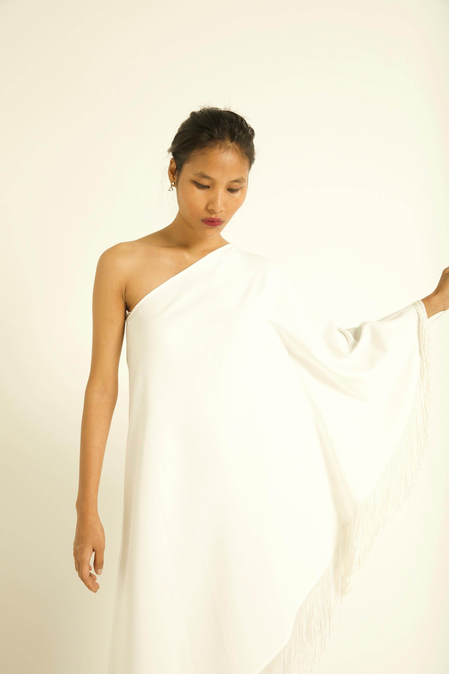 ONE SHOULDER FRINGE DRESS - dash and dot