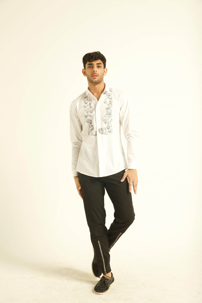 EMBROIDERED BIB SHIRT - dash and dot dash and dot