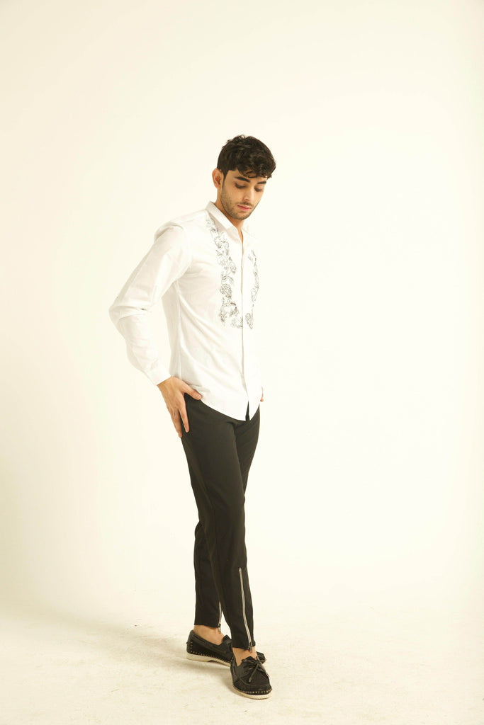 EMBROIDERED BIB SHIRT - dash and dot dash and dot