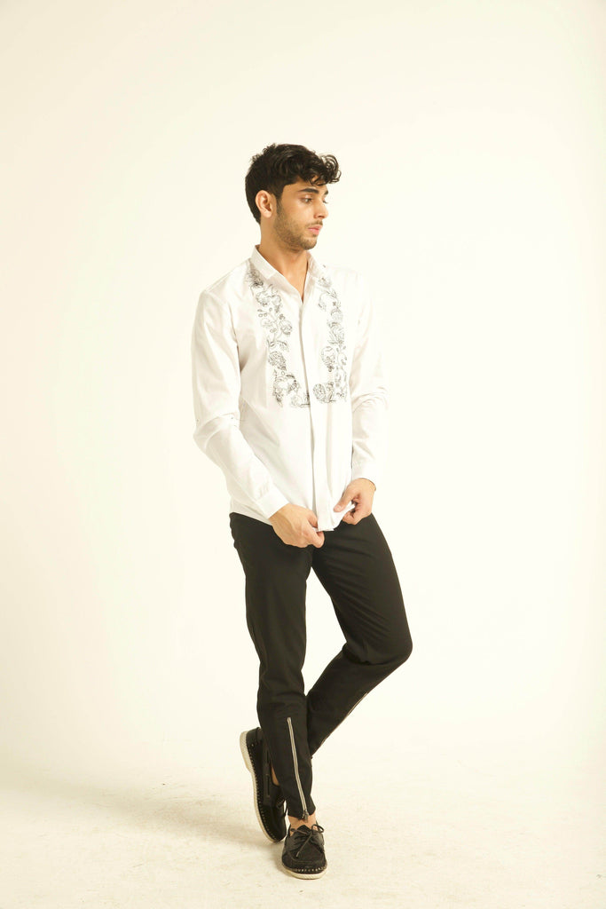 EMBROIDERED BIB SHIRT - dash and dot dash and dot