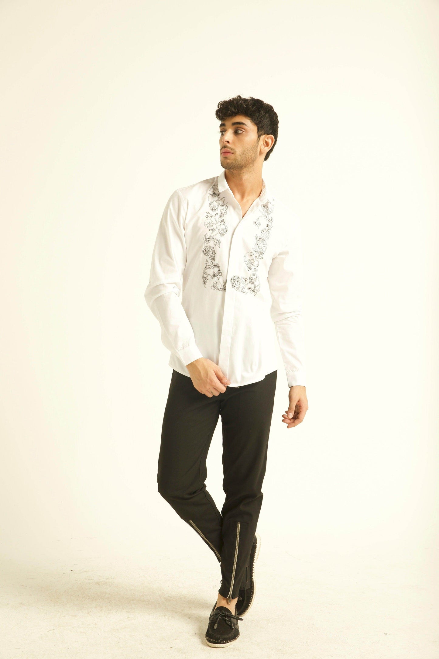 EMBROIDERED BIB SHIRT - dash and dot