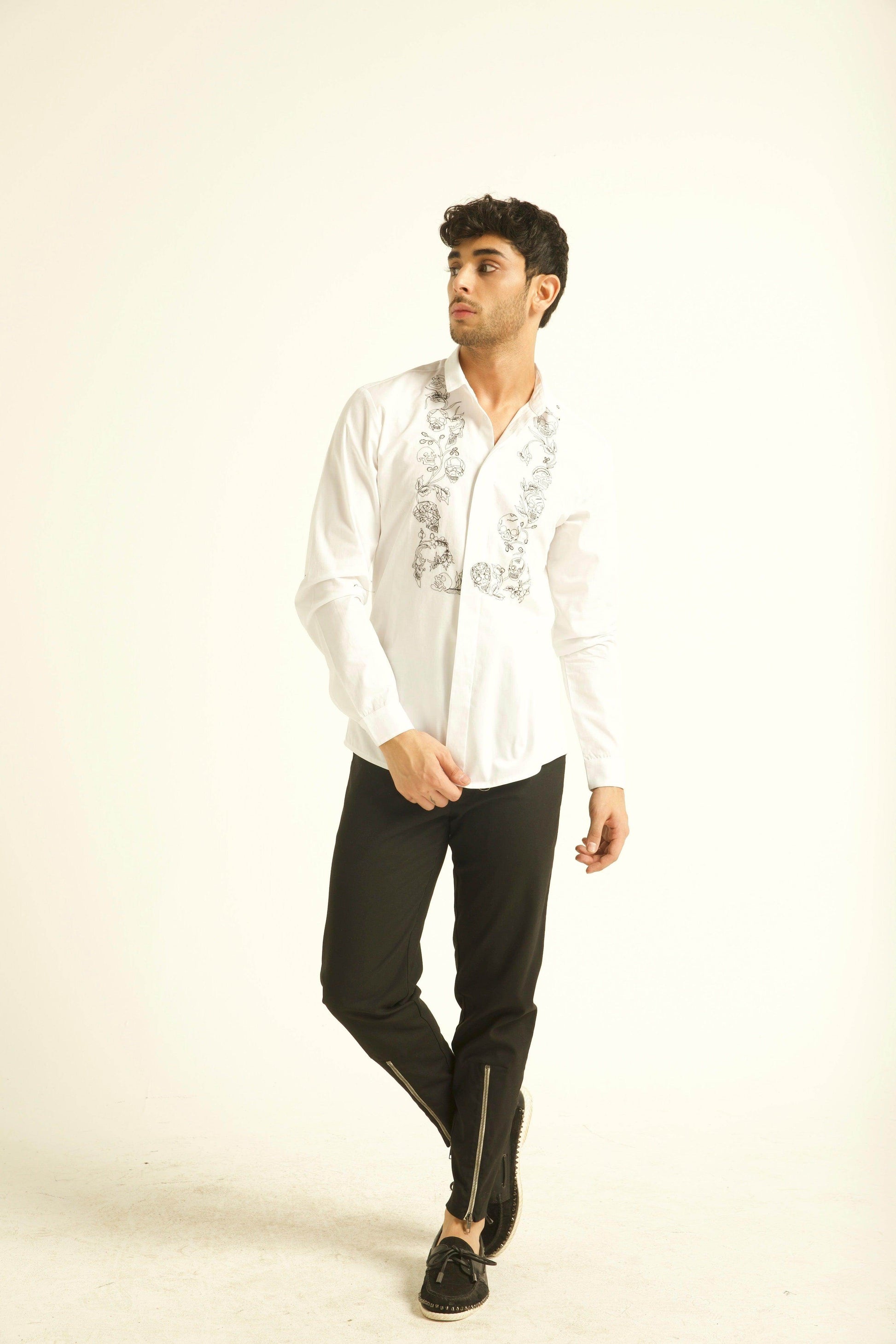 EMBROIDERED BIB SHIRT - dash and dot