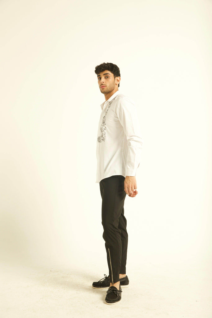 EMBROIDERED BIB SHIRT - dash and dot dash and dot